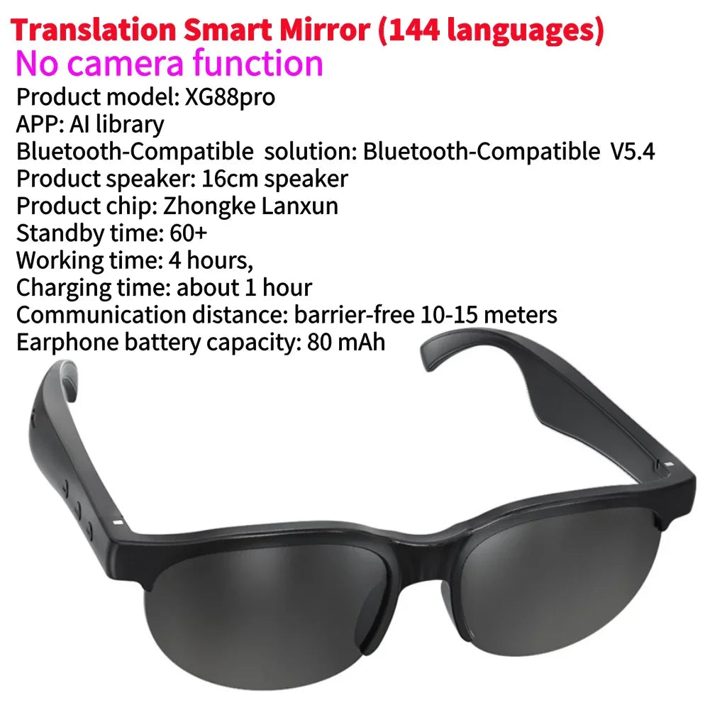 ALLOYSEED YJ01 Smart Glasses With 1080P WiFi Camera And Built In Microphone For Hands Free Video Recording