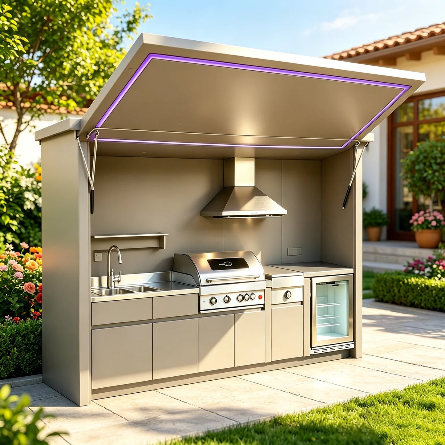 Outdoor Kitchen Cabinet 304 Stainless Steel Fully Equipped