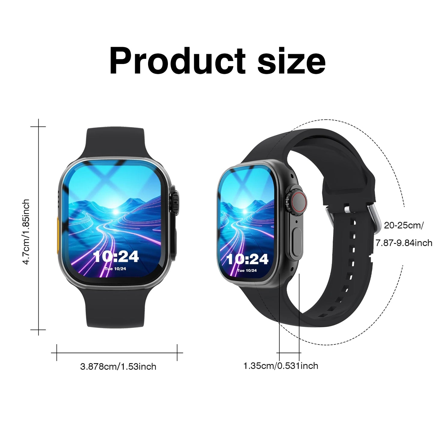 Odelettevcy Smart Watch With Wireless Calling Weather Forecast SMS Alerts