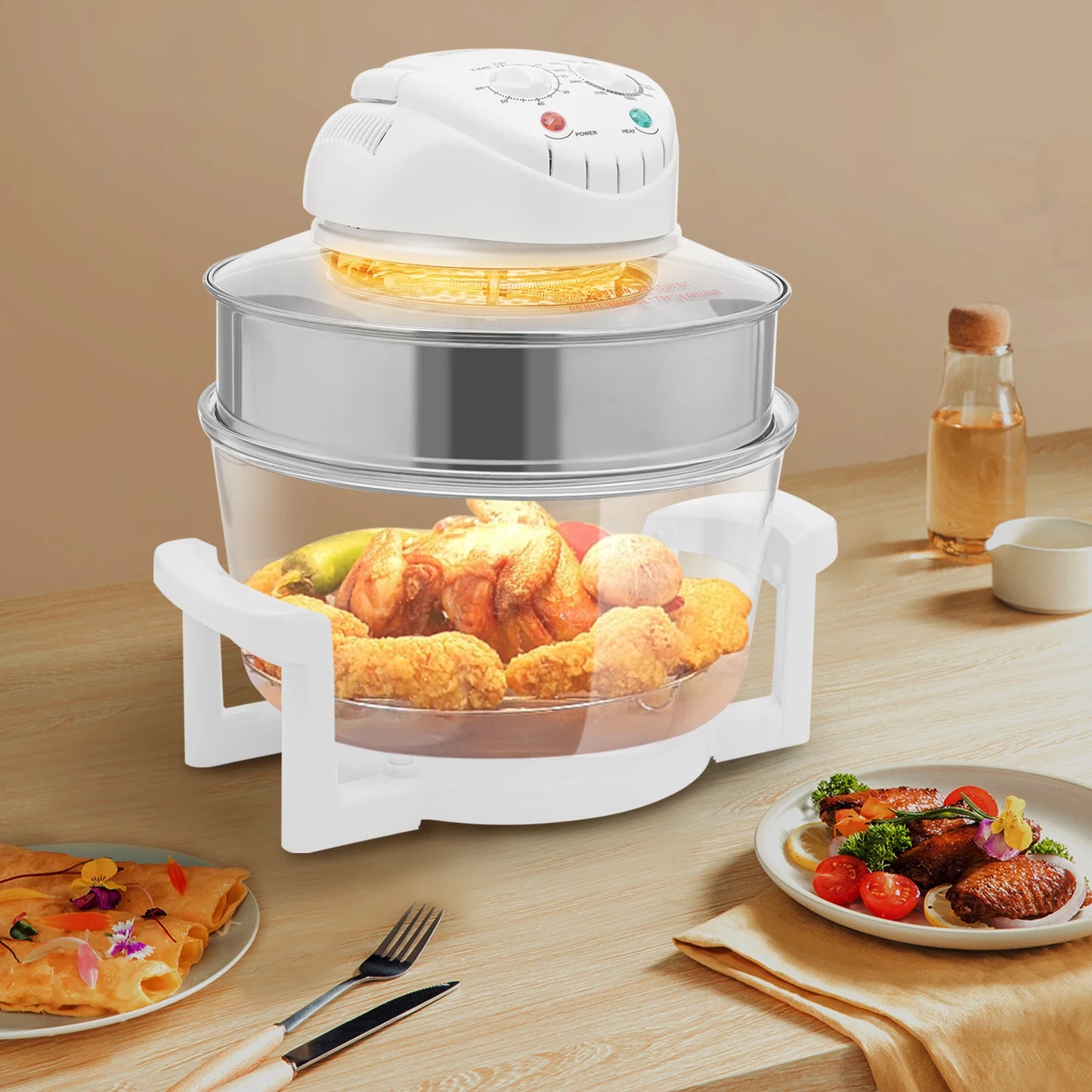 Visual Air Fryer 110V 1200 To 1400W 360 Degree Circulation