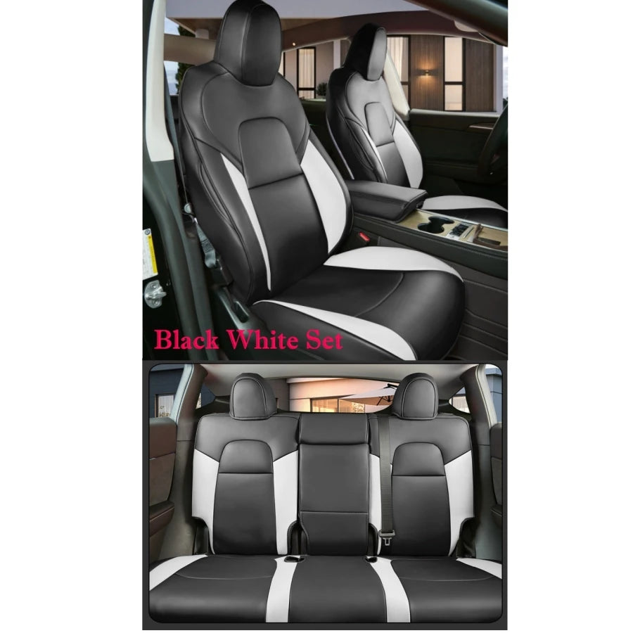 Tesla Model 3 Full Set Car Seat Covers Nappa PU Leather Front And Rear