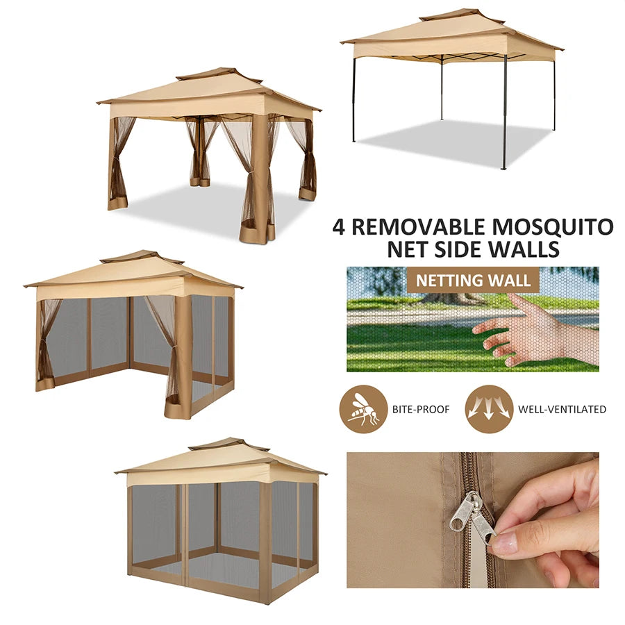 Cobizi Pop Up Gazebo With Mosquito Netting And Double Roof