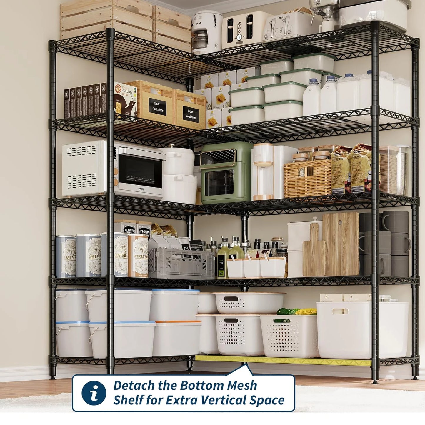 Twister.CK Heavy Duty Metal Shelving Unit Five Tier Adjustable Pantry