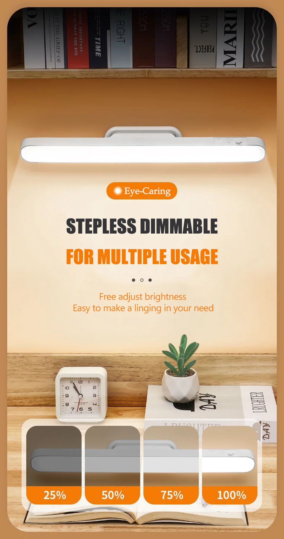 Remote LED Desk Lamp Magnetic Hanging Night Light USB Rechargeable