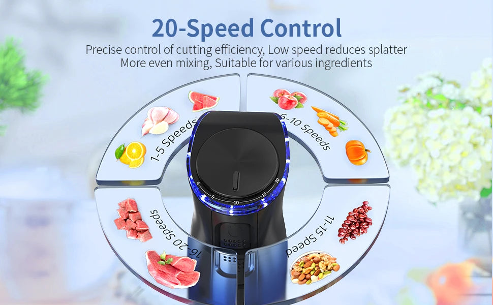 ZHIYU 1000W Immersion Hand Blender 5 In 1 For Soups And Smoothies