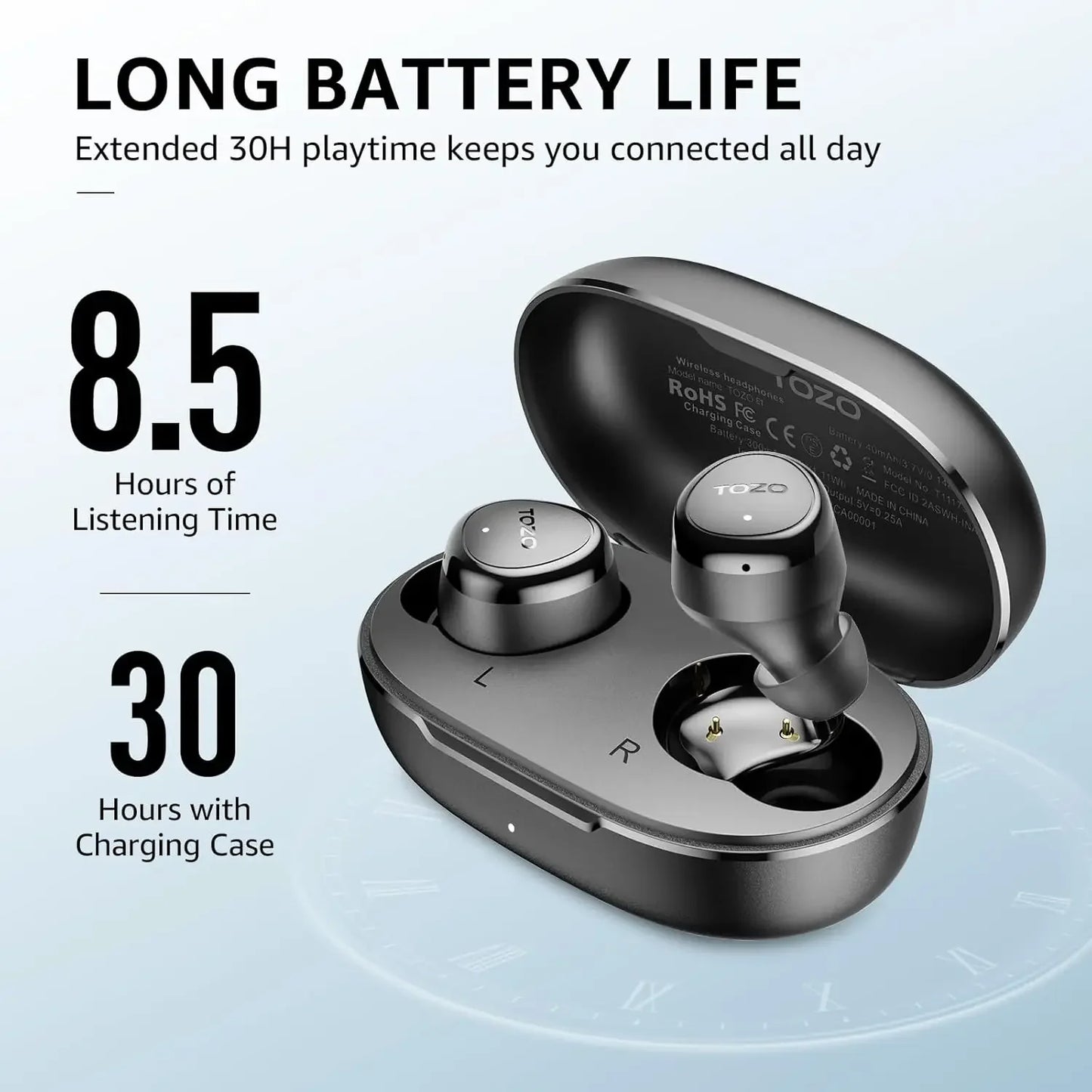 JHLU Wireless Earbuds Built In Mic Clear Calls Waterproof Bluetooth