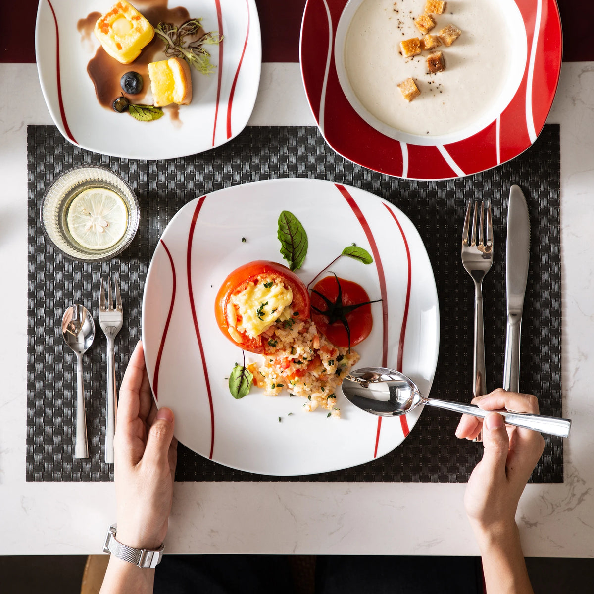 Malacasa Premium Porcelain Dinner Set With Plates And Bowls