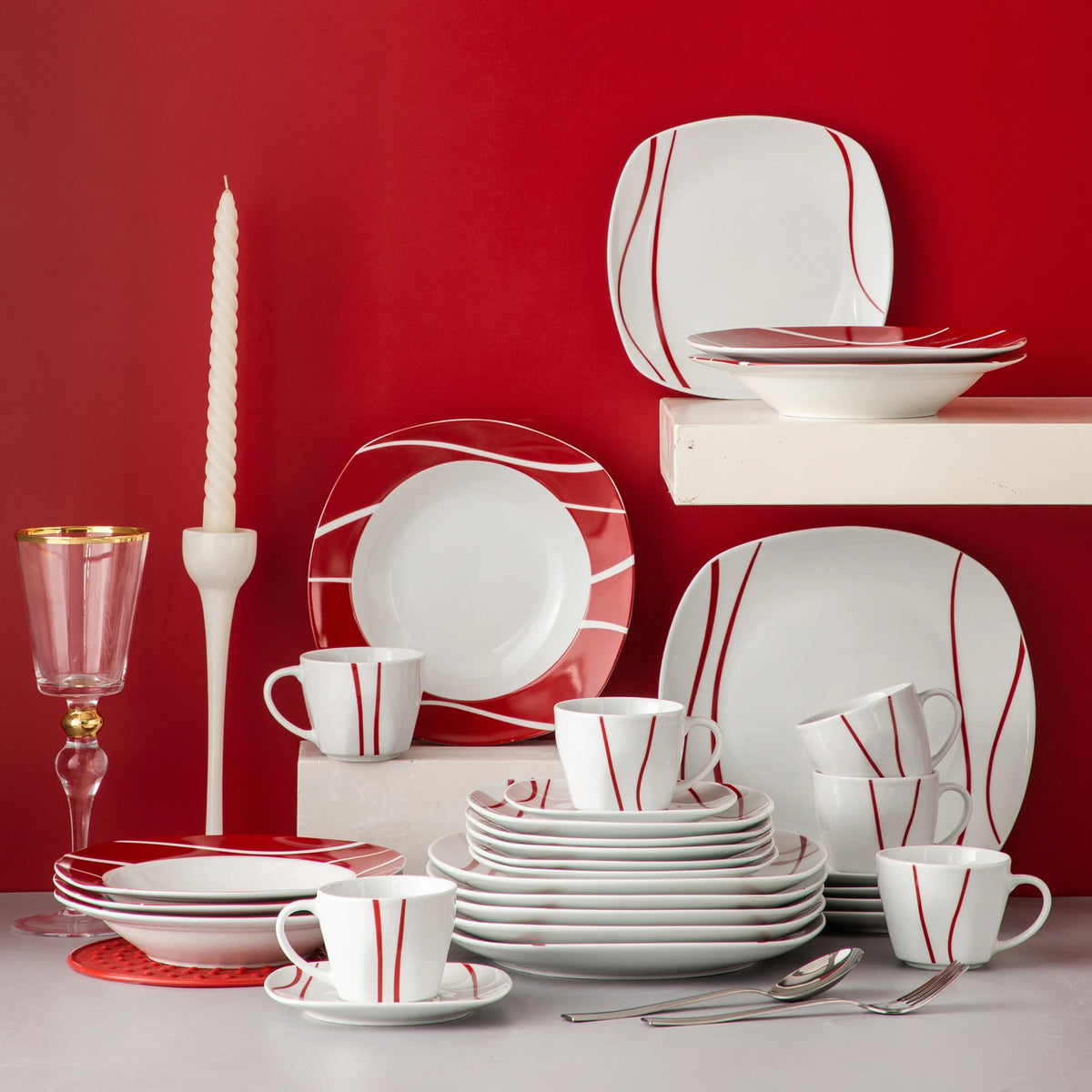 Malacasa Premium Porcelain Dinner Set With Plates And Bowls