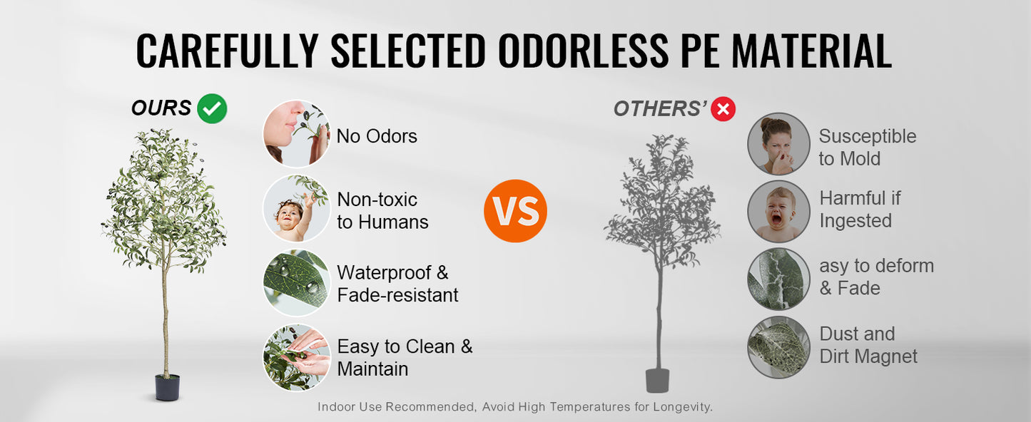 SucceBuy Artificial Olive Tree Faux Plant Low Maintenance With AntiTip