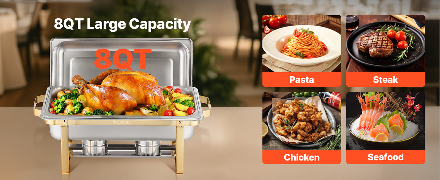 SucceBuy Chafing Dish Buffet Set Stainless Steel Server
