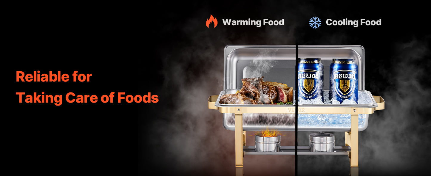 SucceBuy Chafing Dish Buffet Set Stainless Steel Server