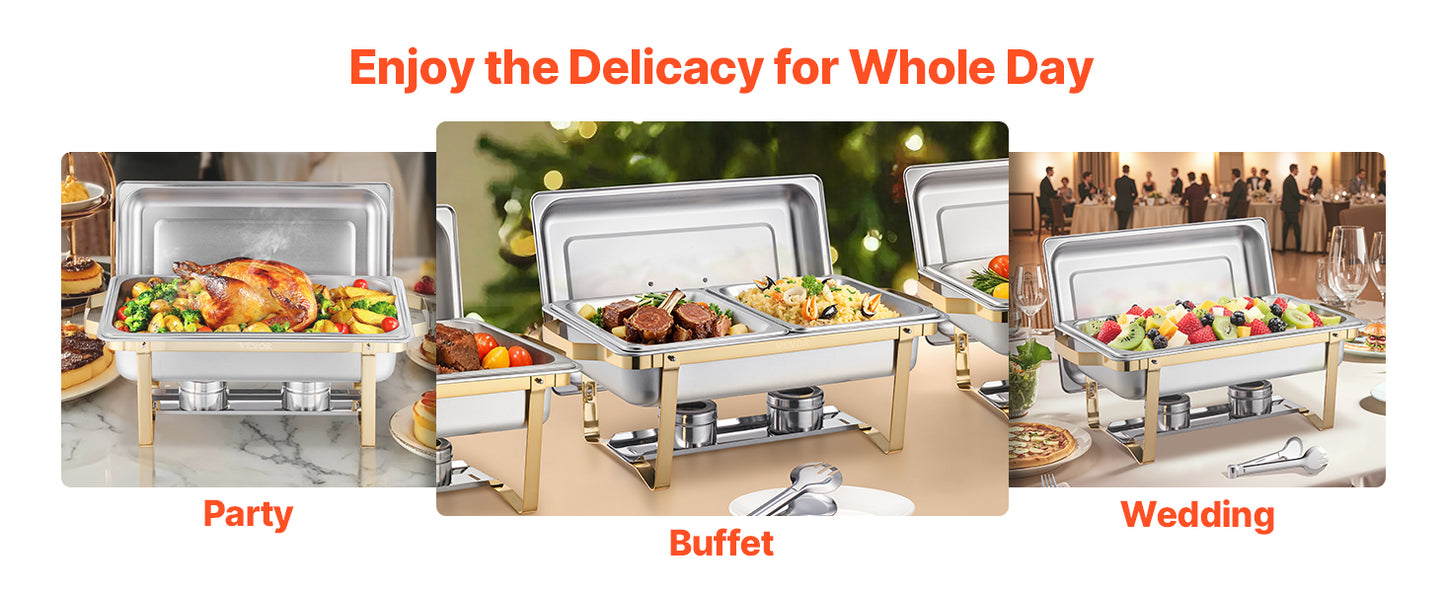 SucceBuy Chafing Dish Buffet Set Stainless Steel Server