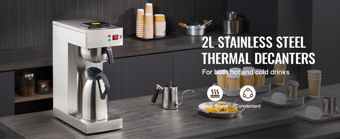 SucceBuy Stainless Steel Commercial Drip Coffee Maker Restaurant Office