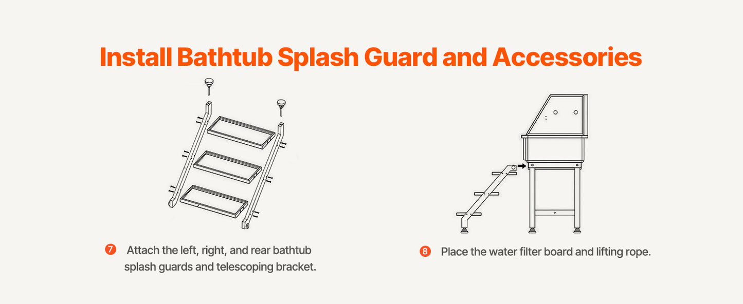 Stainless Steel Dog Grooming Station With Faucet Showerhead Soap Holder